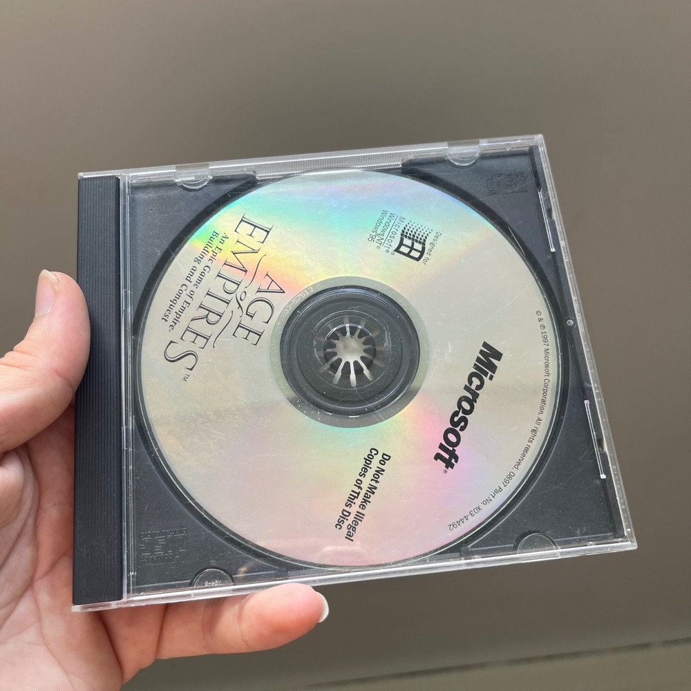 Age of Empires PC CD-ROM 1997 Microsoft Vintage RTS Game Windows 95 NT X03-44492